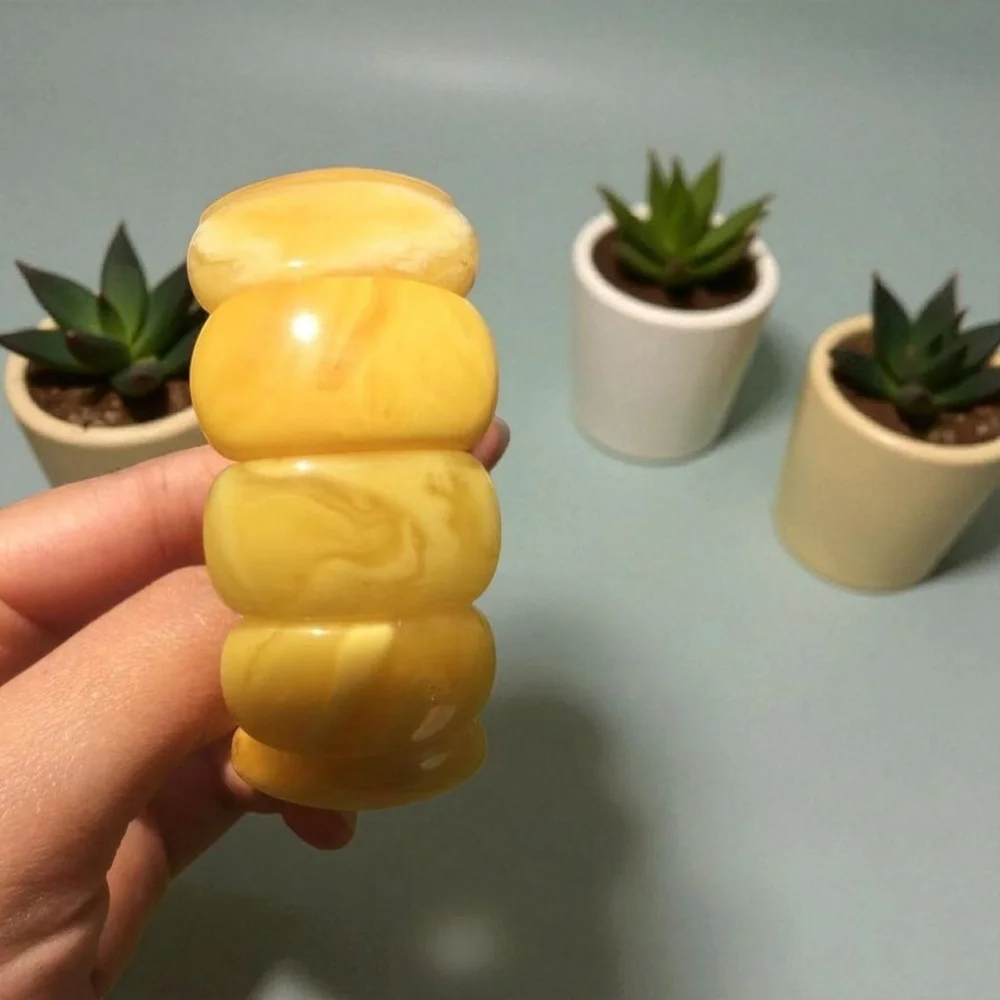 New! Chunky Yellow Elastic Bracelet — Vintage Style Trendy